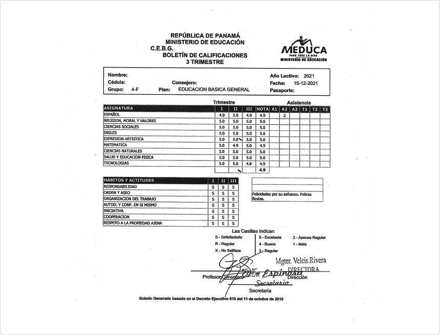 Ejemplo de documento escaneado