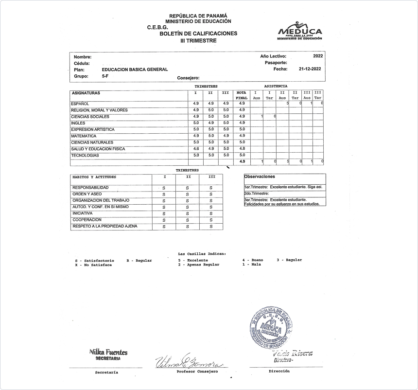 Ejemplo de documento escaneado
