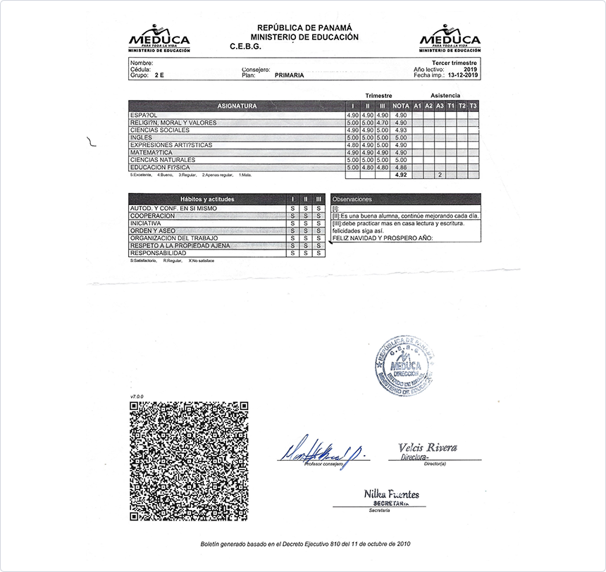 Ejemplo de documento escaneado