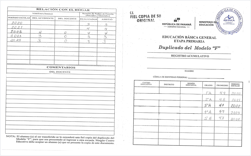 Ejemplo de documento escaneado